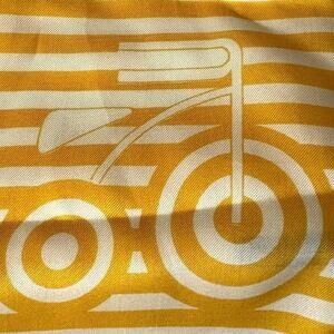 22” Square Bicycle Yellow & White Ray Strauss Unltd. Scarf 25% Silk & Japan VNTG
